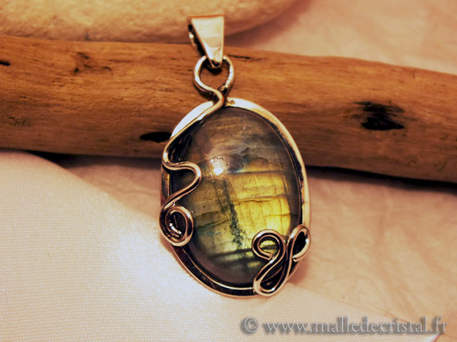 Pendentif labradorite sur Argent