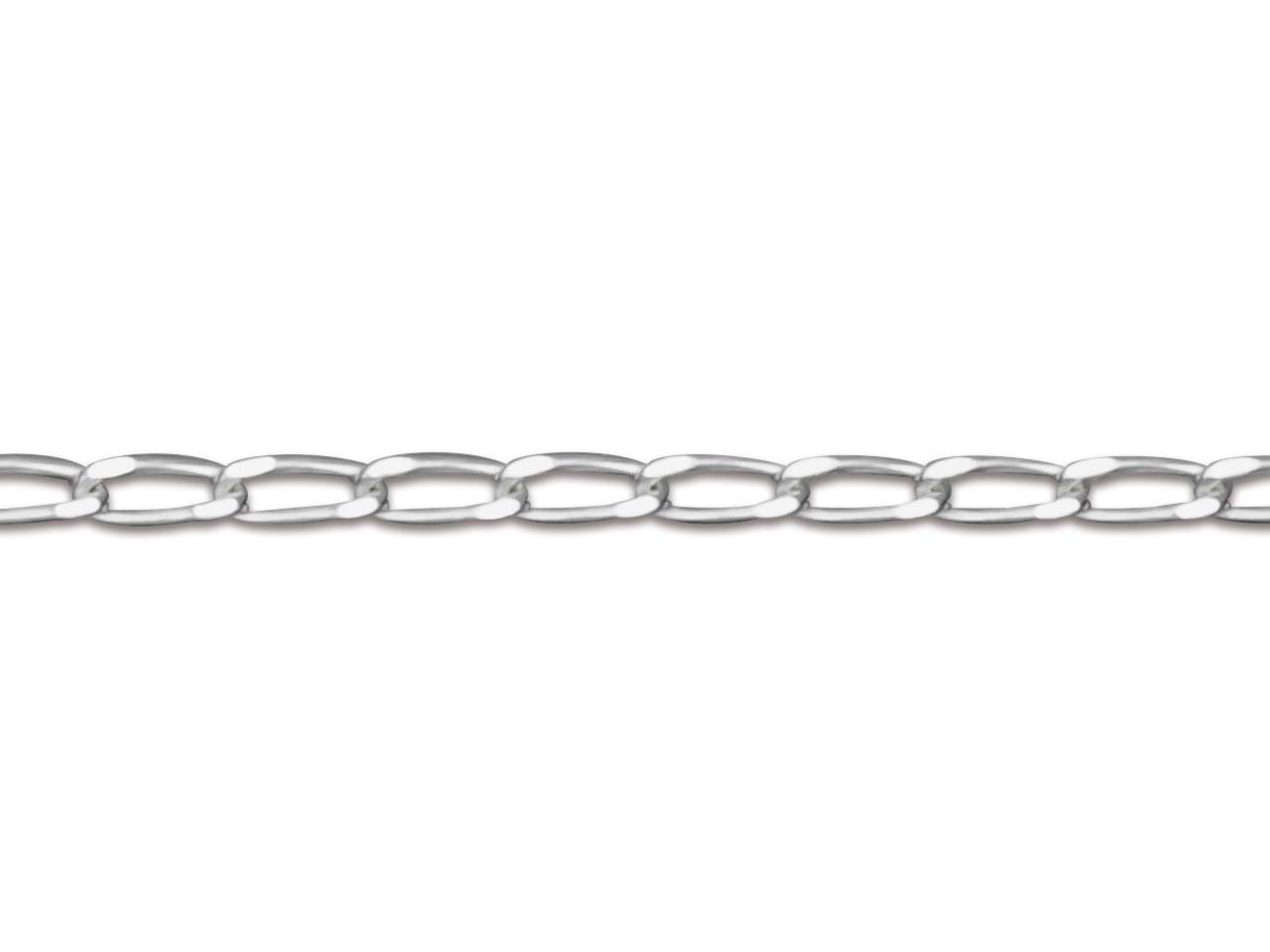 silver elongated curb chain