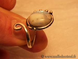  Rainbow Moonstone silver designer ring