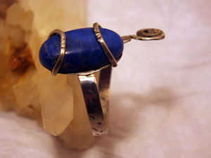  Lapis Lazuli anillo plata de ley