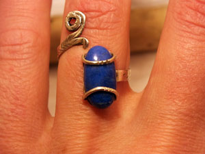  Lapis Lazuli anillo plata de ley