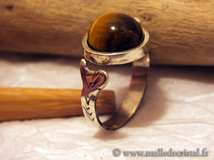  Oeil de Tigre bague argent massif