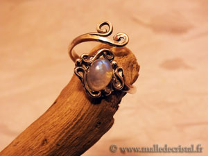 Silver ring Rainbow Moonstone sterling 925