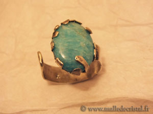  Amazonite bague argent massif