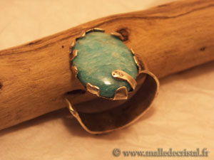  Amazonite bague argent massif