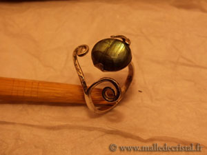  Labradorite bague argent massif