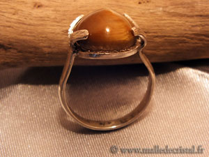  Cat's tiger eye's silver ring