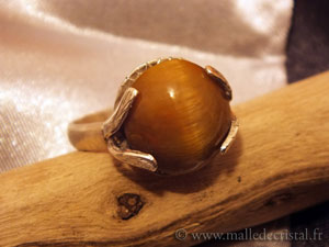  Cat's tiger eye's silver designer ring