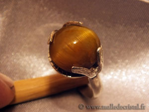  Cat's tiger eye's silver ring