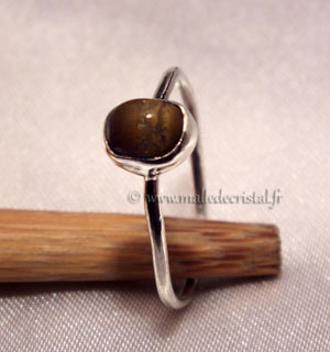 Silver ring Tiger eye's argent massif 925