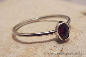  Garnet Rojo anillo plata de ley