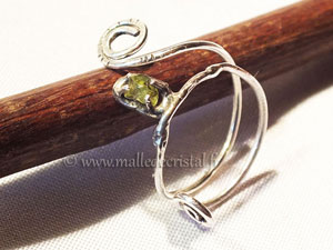  Peridot verde anillo plata de ley