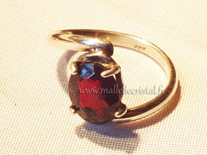  Grenat rouge bague argent massif