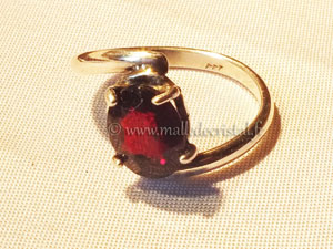  Grenat rouge bague argent massif