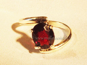 Anillo Granada rojo plata ley 925