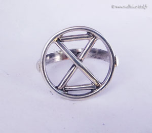 Silver sterling hand made ring Extinction Rebellion
