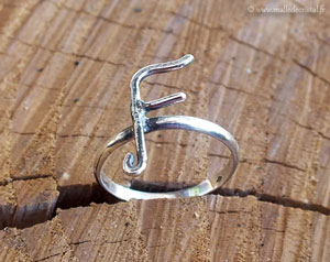 Silver sterling hand made ring Alphabet letter