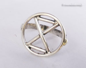 Silver sterling hand made ring Half-round spiral
