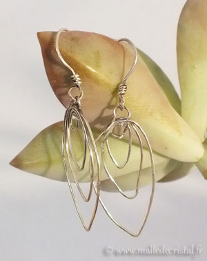  Pendientes Oja Pendientes Plata de ley