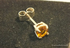 Boucles d'oreilles Citrine argent massif 925