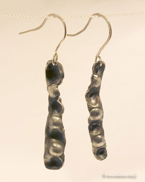  Haricots Magiques Boucles d'oreilles argent massif