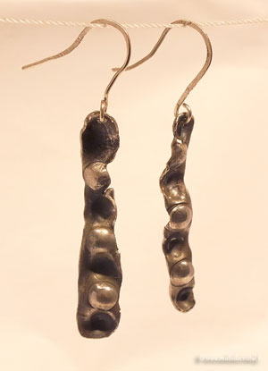  Haricots Magiques Boucles d'oreilles argent massif