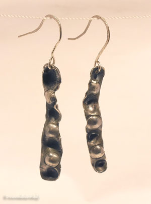  Haricots Magiques Boucles d'oreilles argent massif