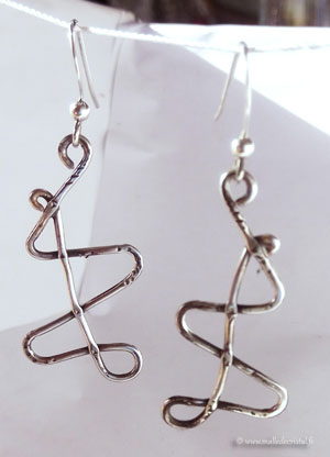 Earrings Temporal curvature sterling silver 925