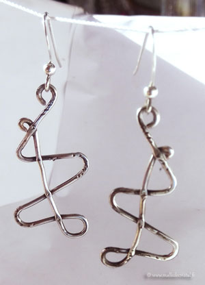  Temporal curvature silver sterling earings