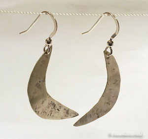 Silver earrings Moon earrings
