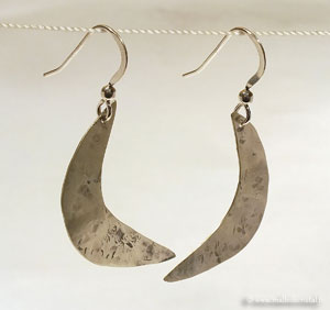  LUNE d'argent Boucles d'oreilles argent massif