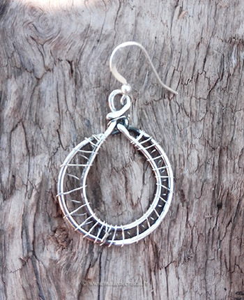 Silver earrings Braided Moon