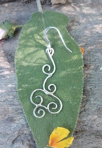 Silver earrings Plant Worlds and Ayahuasca