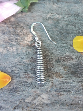 Silver earrings Spiral Twist Loop