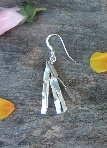 Silver earrings Multi-strand