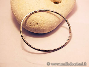 Bracelet Jonc argent plein 2mm gravé