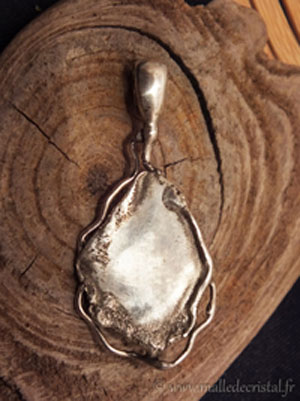  Opale de feu pendentif argent massif