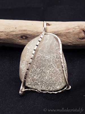  Quartz Aveyron pendentif argent massif