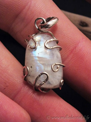  Pierre de Lune pendentif argent massif