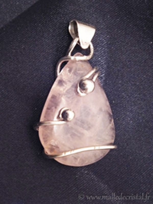  Rose Quartz silver sterlign designer pendant