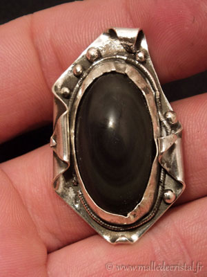  Obsidiana celeste colgante plata de ley