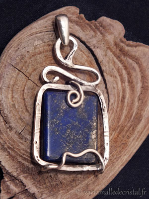  Lapis Lazuli pendentif argent massif 925 créateur