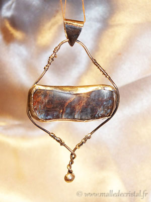  Cyanite pendentif argent massif