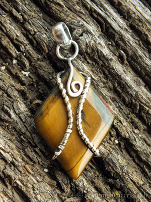  Tiger eye protective silver sterlign designer pendant