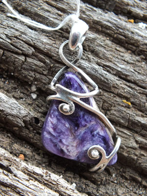  Violet charoite silver sterlign designer pendant