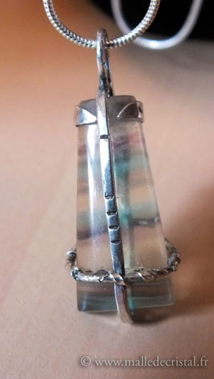  Fluorite pendentif argent massif