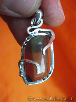  Fluorite pendentif argent massif 925 créateur