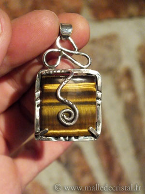  Tiger eye's silver sterlign designer pendant