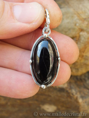  Tourmaline Black silver sterlign designer pendant