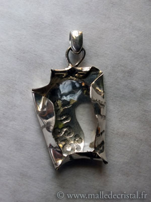  Cristal de Roche pendentif argent massif